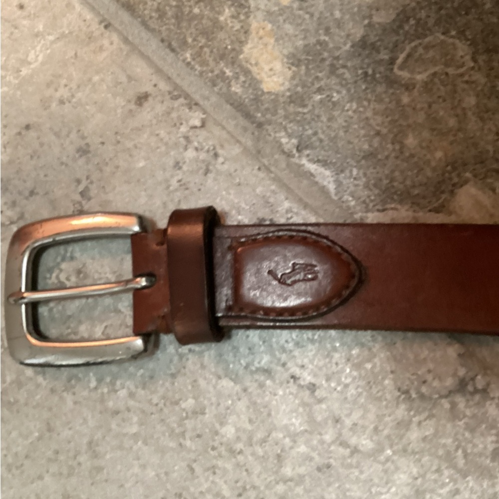 Polo by Ralph Lauren Brown Leather Belt with Silver Buckle